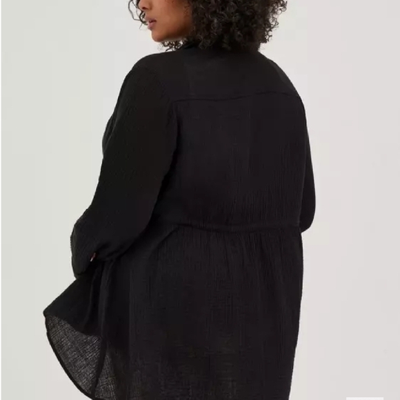 Torrid Gauze woven fabric tie waist kimono 4 - Picture 4 of 9